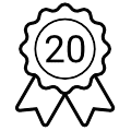 20 year rosette icon