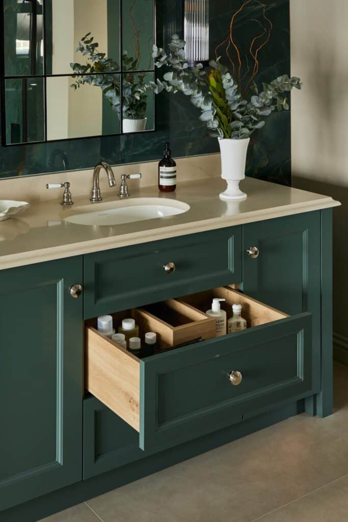 Heritage Wardrobes - Wall Hall4099 1-1440x2160 Victorian style bathroom vanity unit with his and hers sinks