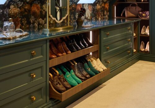 Heritage Wardrobe - Kings Rd 6 fitted dressing room drawers with slide-out shoe shelves