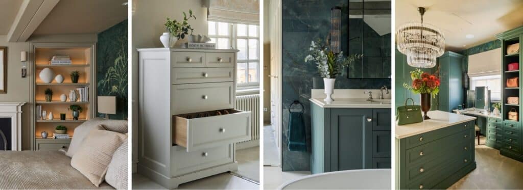 Four images of a Heritage Home transformation by The Heritage Wardrobe COmpany