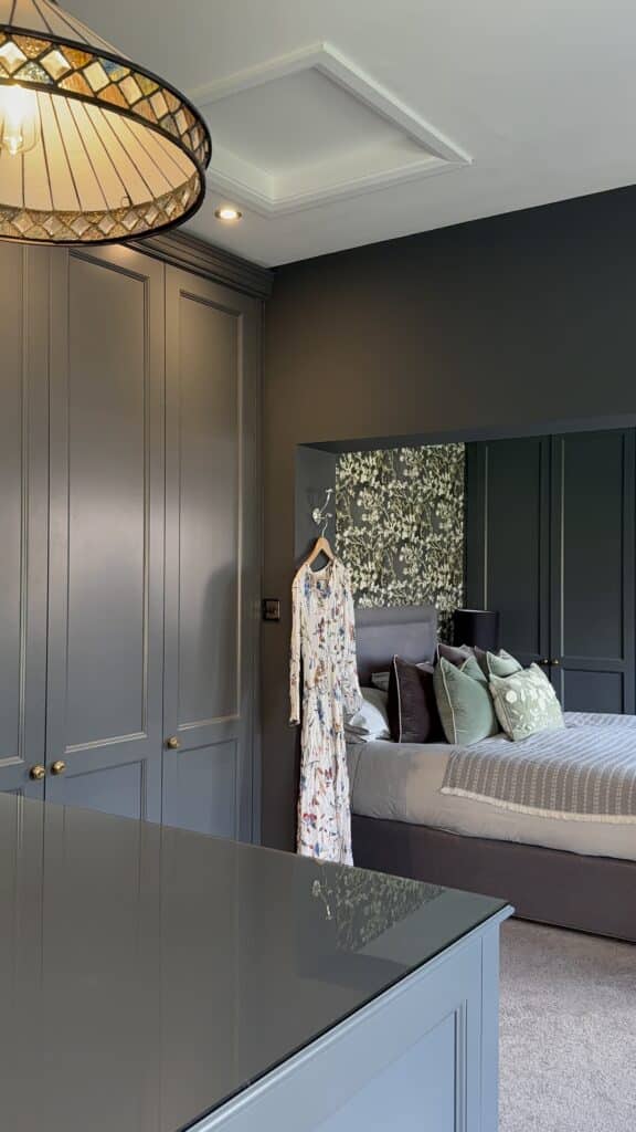 IMG_2971 Tilford style dressing room wardrobes with island, looking through to bedroom