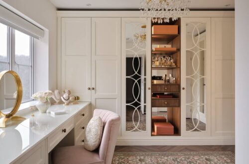 Heritage Wardrobes - The Clupms19270 1 (Custom) white Balmoral-style fitted wardrobe with dressing table