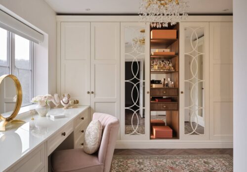 Heritage Wardrobes - The Clupms19270 1 (Custom) white Balmoral-style fitted wardrobe with dressing table